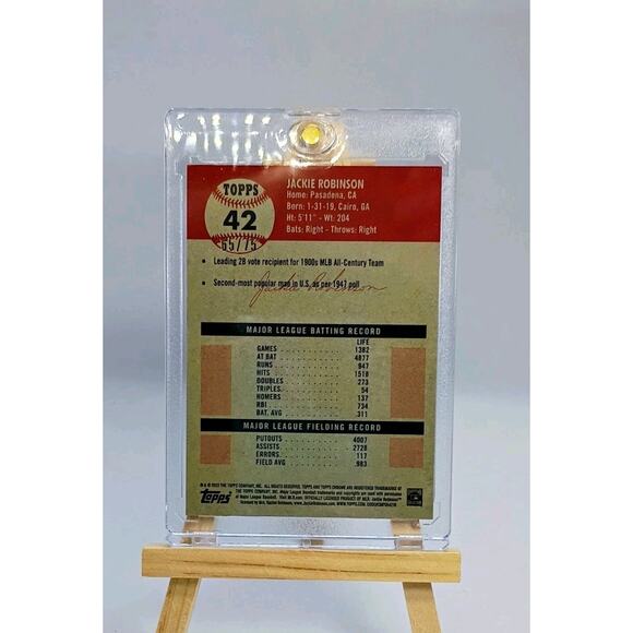 Jackie Robinson #42 Topps Chrome Rose Gold Refractor SSP 65/75 Topps 2022 - Picture 6 of 7